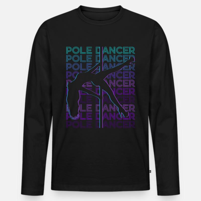 Pole Dancer Pole Dance Retro - Men's Premium Organic Long Sleeve Shirt - black