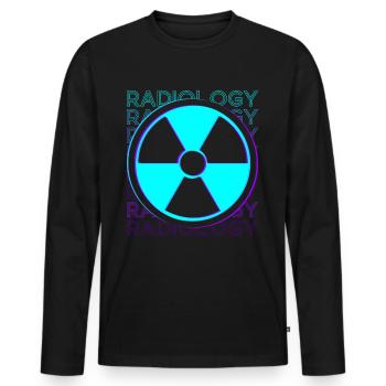 Radiologue en radiologie Rad Tech Retro - T-shirt manches longues Premium bio Homme - noir - Devant - Nico (187cm)