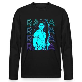 Rama Dieu hindou Mythologie hindoue Ancien hindou Retr - T-shirt manches longues Premium bio Homme - noir - Devant - Nico (187cm)