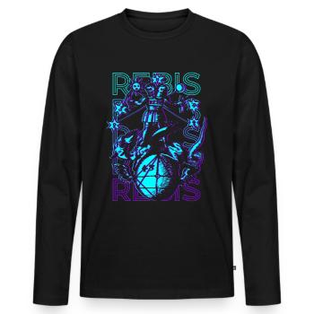 Rebis Alchemy Alchemist Magnum Opus Retro - Men's Premium Organic Long Sleeve Shirt - black - Front - Nico (187cm)