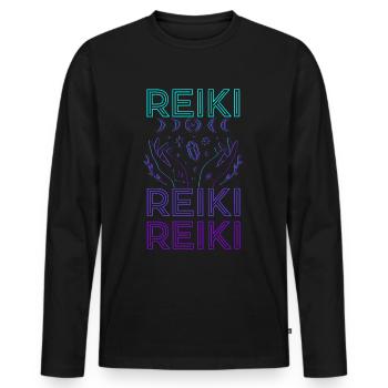 Reiki Healer Spiritual Healing Holistic Healing - Men's Premium Organic Long Sleeve Shirt - black - Front - Nico (187cm)