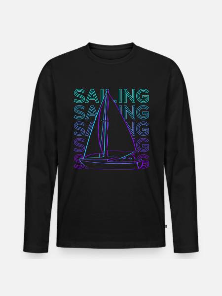 Sailing Retro - Men's Premium Organic Long Sleeve Shirt - black
