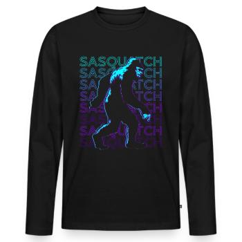 Sasquatch Bigfoot Retro - Men's Premium Organic Long Sleeve Shirt - black - Front - Nico (187cm)