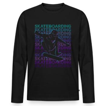 Skateboarding Skateboarder Skateboard Retro - Men's Premium Organic Long Sleeve Shirt - black - Front - Nico (187cm)