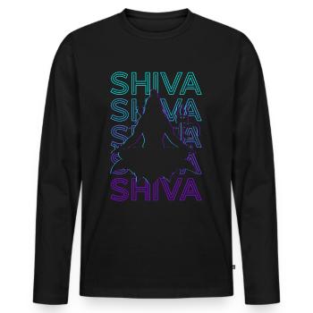 Shiva Dieu hindou Mythologie hindoue Ancien hindou - T-shirt manches longues Premium bio Homme - noir - Devant - Nico (187cm)
