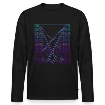 Seal of Lucifer Pentagram Occult Magic - Men's Premium Organic Long Sleeve Shirt - black - Front - Nico (187cm)