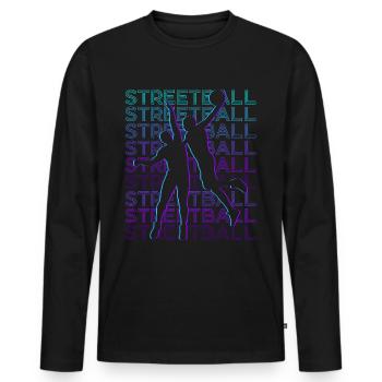 Streetball Player Retro - Men's Premium Organic Long Sleeve Shirt - black - Front - Nico (187cm)