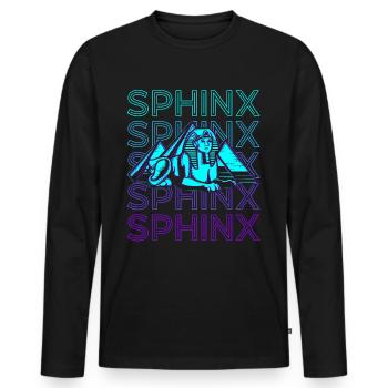 Sphinx Égyptien Satue Grand Sphinx de Gizeh Ret - T-shirt manches longues Premium bio Homme - noir - Devant - Nico (187cm)