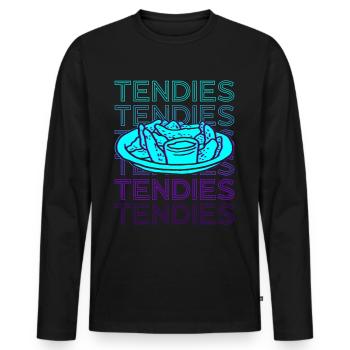 Tendies Chicken Tender Retro - Men's Premium Organic Long Sleeve Shirt - black - Front - Nico (187cm)