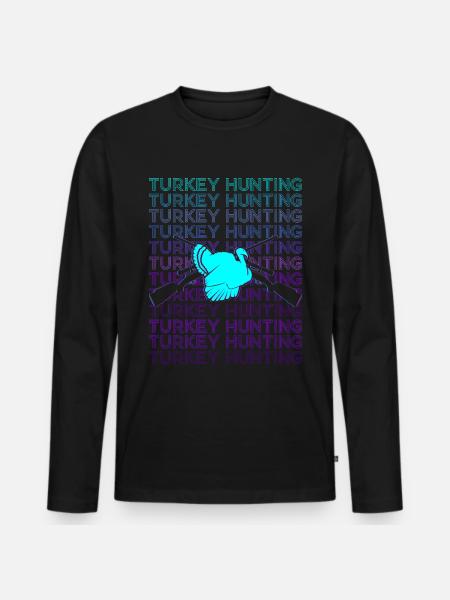 Tyrkiet Jagt Tyrkiet Jæger Retro - Premium økologisk langærmet T-shirt til mænd - sort