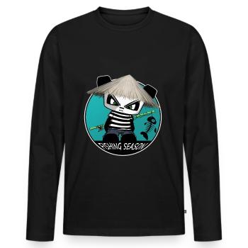 Angel Panda, Pêcheur Pêcheur Pêcheur Poisson Enfants - T-shirt manches longues Premium bio Homme - noir - Devant - Nico (187cm)