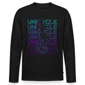 Unicycling Unicycling Unicycle Retro - Men's Premium Organic Long Sleeve Shirt - black - Front - Nico (187cm)