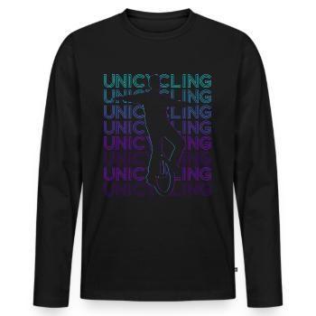 Unicycling Unicycling Unicycle Retro - Men's Premium Organic Long Sleeve Shirt - black - Front - Nico (187cm)