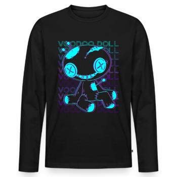 Voodoo Doll Witchcraft Retro - Men's Premium Organic Long Sleeve Shirt - black - Front - Nico (187cm)