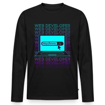 Web-Entwickler Web-Entwicklung Retro - Männer Premium Bio Langarmshirt - Schwarz - Vorne - Nico (187cm)