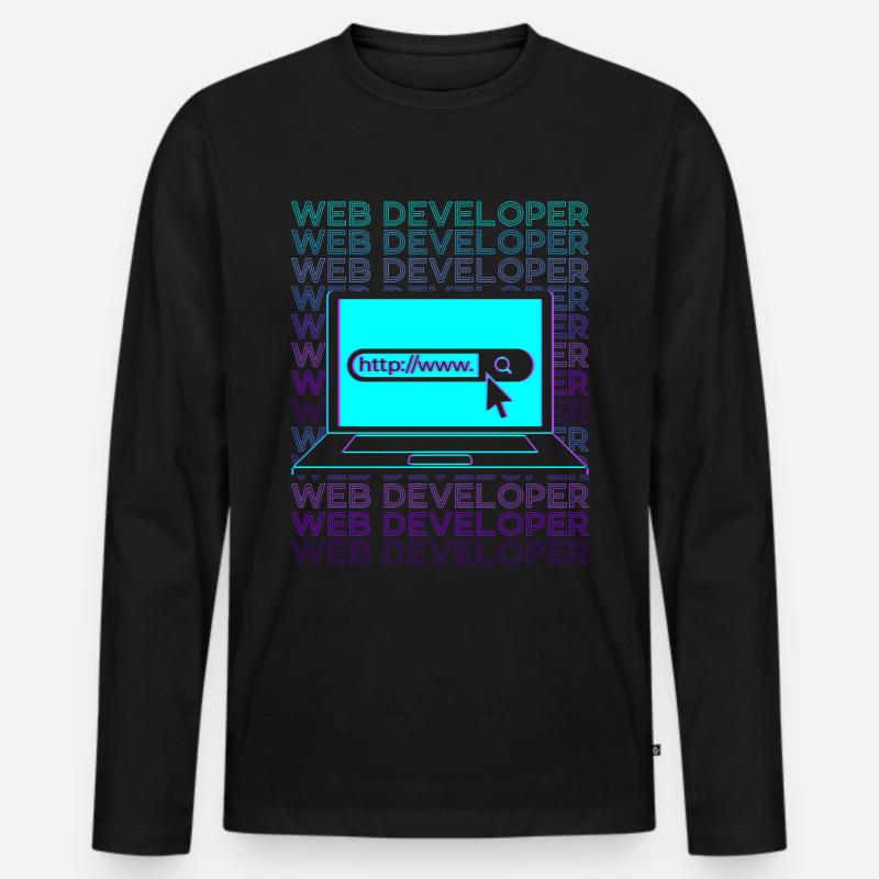 Web Developer Web Development Retro - Men's Premium Organic Long Sleeve Shirt - black
