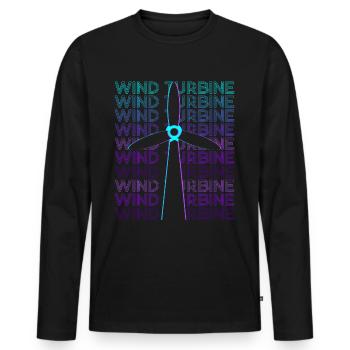 Wind turbine Retro - Men's Premium Organic Long Sleeve Shirt - black - Front - Nico (187cm)