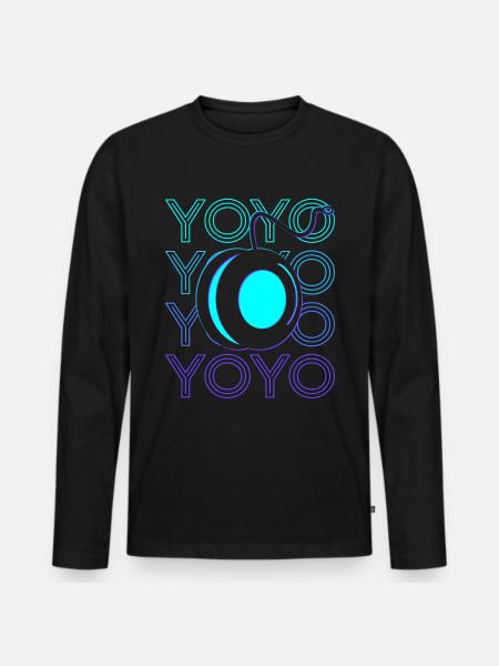 Yoyo Player Retro - Men's Premium Organic Long Sleeve Shirt - black