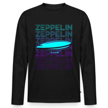 Zeppelin Luftschiff Retro - Männer Premium Bio Langarmshirt - Schwarz - Vorne - Nico (187cm)