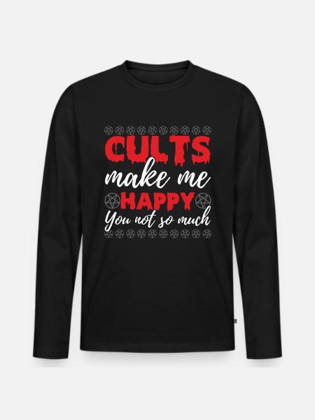 Funny Cult Occult - Men's Premium Organic Long Sleeve Shirt - black