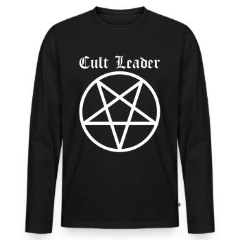 Cult Leader Gothic Pentagram Occult Goth Occult - Men's Premium Organic Long Sleeve Shirt - black - Front - Nico (187cm)