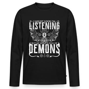 Drôle de culte occulte - T-shirt manches longues Premium bio Homme - noir - Devant - Nico (187cm)