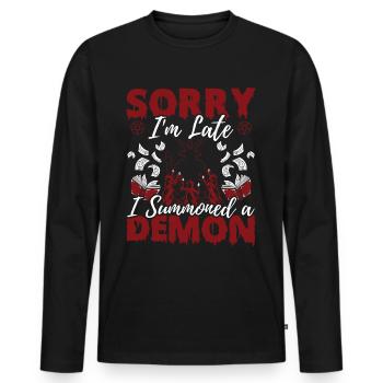Drôle de culte occulte - T-shirt manches longues Premium bio Homme - noir - Devant - Nico (187cm)