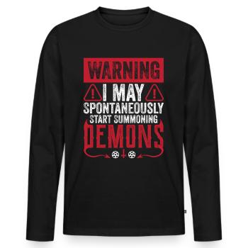 Drôle de culte occulte - T-shirt manches longues Premium bio Homme - noir - Devant - Nico (187cm)