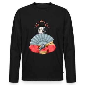 Cyborg Geisha Cyber Aesthetics - Men's Premium Organic Long Sleeve Shirt - black - Front - Nico (187cm)