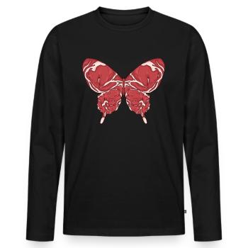 Meatcore Aesthetics Weirdcore Butterfly - Men's Premium Organic Long Sleeve Shirt - black - Front - Nico (187cm)
