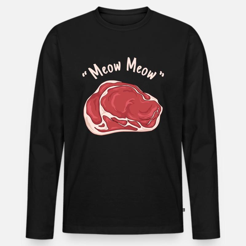 Meatcore-Ästhetik Miau-Miau-Fleisch - Männer Premium Bio Langarmshirt - Schwarz