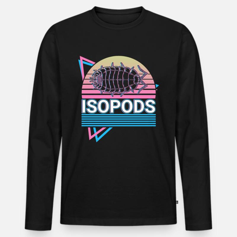 Isopods Retro - Männer Premium Bio Langarmshirt - Schwarz