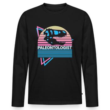 Paleontologist Paleontology Dinosaur Skull - Men's Premium Organic Long Sleeve Shirt - black - Front - Nico (187cm)