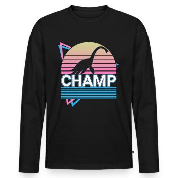 Champ Cryptid Cryptozoology Retro - Men's Premium Organic Long Sleeve Shirt - black - Front - Nico (187cm)