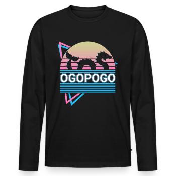 Ogopogo Cryptid Cryptozoology Retro - Men's Premium Organic Long Sleeve Shirt - black - Front - Nico (187cm)