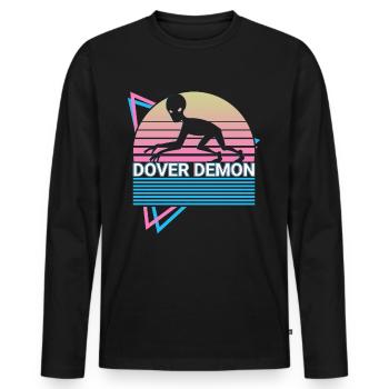 Dover Demon Cryptozoology Retro - Men's Premium Organic Long Sleeve Shirt - black - Front - Nico (187cm)