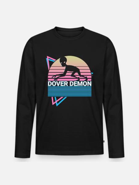 Dover Demon Cryptozoology Retro - Men's Premium Organic Long Sleeve Shirt - black