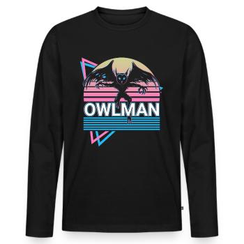 Eulenmann Cryptid Cryptozoology Retro - Men's Premium Organic Long Sleeve Shirt - black - Front - Nico (187cm)