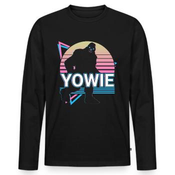 Yowie Cryptid Cryptozoology Retro - Men's Premium Organic Long Sleeve Shirt - black - Front - Nico (187cm)
