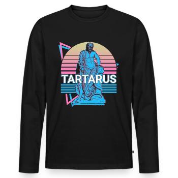 Tartare divinité grecque grec grec ancien M - T-shirt manches longues Premium bio Homme - noir - Devant - Nico (187cm)