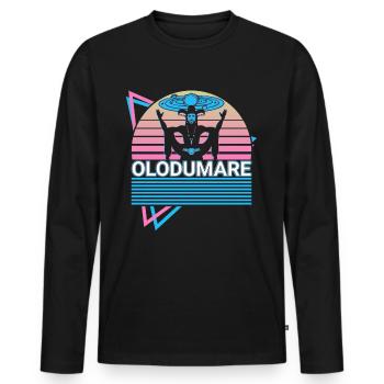 Olodumare Orisha Divinité africaine Yoruba Reli - T-shirt manches longues Premium bio Homme - noir - Devant - Nico (187cm)