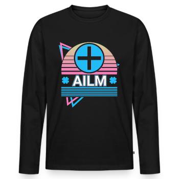 Ailm Celtic Symbol Celtic Mythology Retro - Men's Premium Organic Long Sleeve Shirt - black - Front - Nico (187cm)