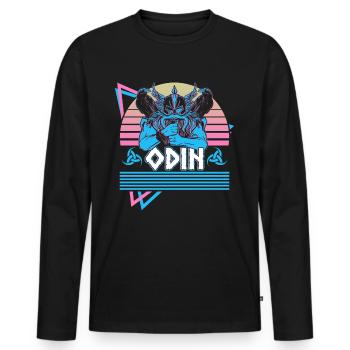Odin Viking Dieu nordique Walhalla Asgard - T-shirt manches longues Premium bio Homme - noir - Devant - Nico (187cm)