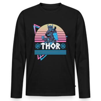 Thor Norse God Asgard Norse Mythology R - Men's Premium Organic Long Sleeve Shirt - black - Front - Nico (187cm)