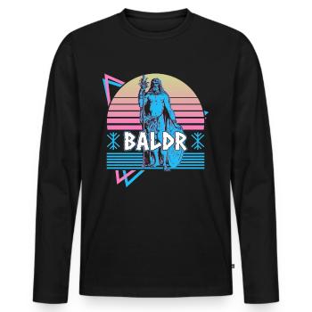 Baldr Norse God Asgard Norse Mythology - Men's Premium Organic Long Sleeve Shirt - black - Front - Nico (187cm)
