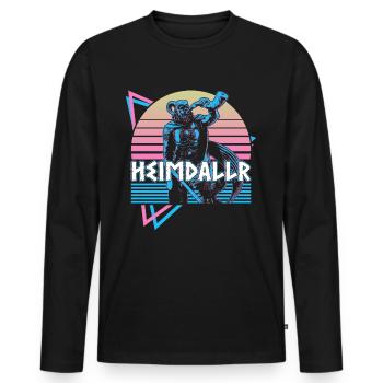 Heimdallr Heimdall Nordic God Asgard - Men's Premium Organic Long Sleeve Shirt - black - Front - Nico (187cm)