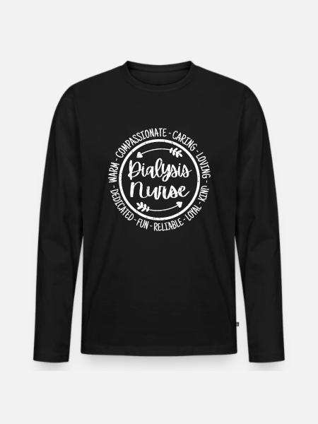 Dialyseschwester RN Nephrologie Nierenpflege - Männer Premium Bio Langarmshirt - Schwarz