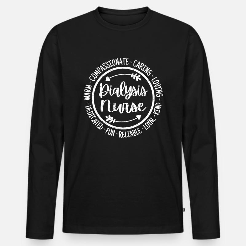 Dialyseschwester RN Nephrologie Nierenpflege - Männer Premium Bio Langarmshirt - Schwarz