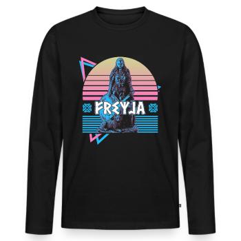 Freyja Freya Nordic Goddess Asgard Norse Mytus - Men's Premium Organic Long Sleeve Shirt - black - Front - Nico (187cm)