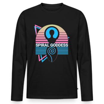 Déesse en spirale Paganisme Wicca Wiccan - T-shirt manches longues Premium bio Homme - noir - Devant - Nico (187cm)